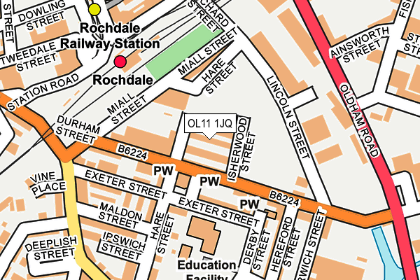 OL11 1JQ map - OS OpenMap – Local (Ordnance Survey)