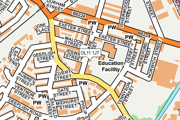 OL11 1JT map - OS OpenMap – Local (Ordnance Survey)