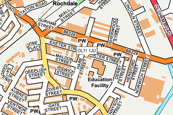 OL11 1JU map - OS OpenMap – Local (Ordnance Survey)