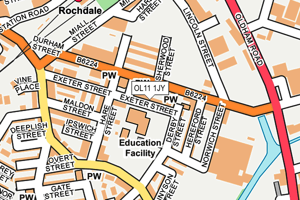 OL11 1JY map - OS OpenMap – Local (Ordnance Survey)