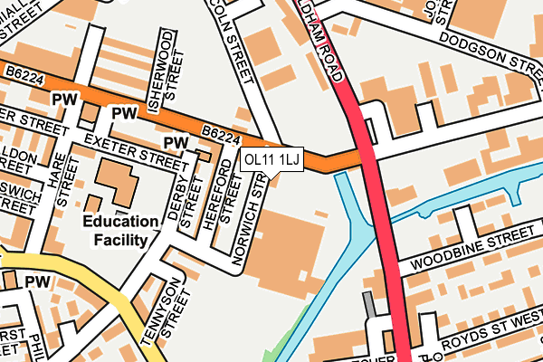 OL11 1LJ map - OS OpenMap – Local (Ordnance Survey)