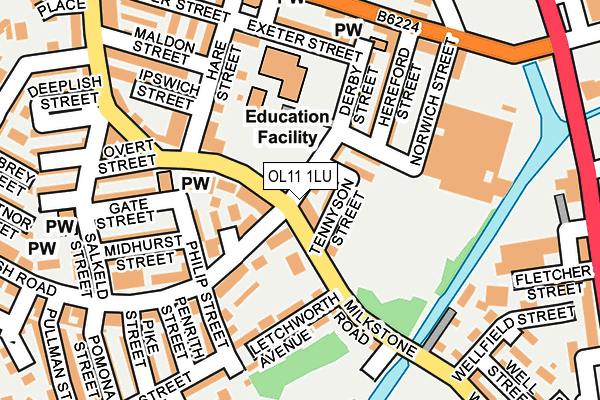 OL11 1LU map - OS OpenMap – Local (Ordnance Survey)