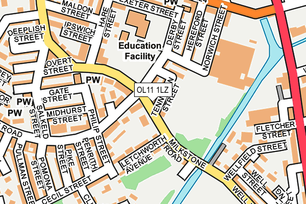 OL11 1LZ map - OS OpenMap – Local (Ordnance Survey)