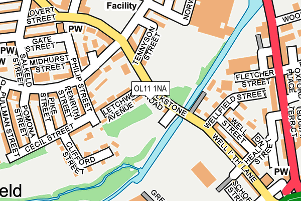 OL11 1NA map - OS OpenMap – Local (Ordnance Survey)