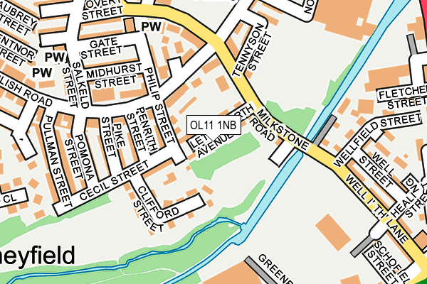 OL11 1NB map - OS OpenMap – Local (Ordnance Survey)