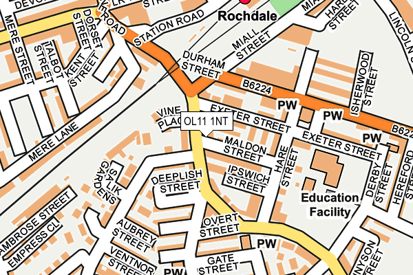 OL11 1NT map - OS OpenMap – Local (Ordnance Survey)