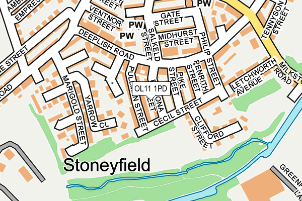 OL11 1PD map - OS OpenMap – Local (Ordnance Survey)