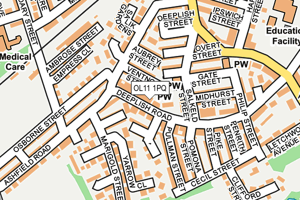 OL11 1PQ map - OS OpenMap – Local (Ordnance Survey)