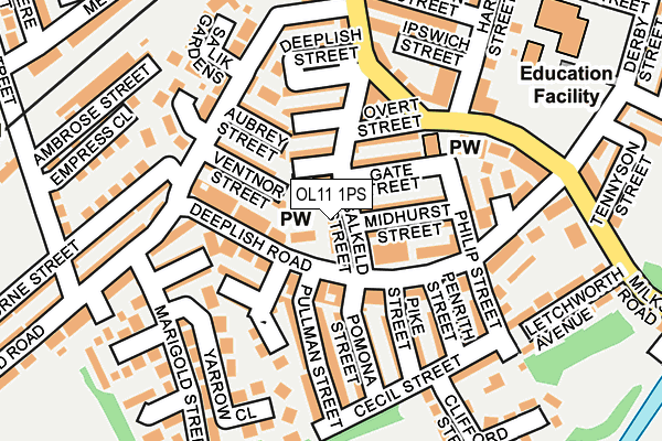 OL11 1PS map - OS OpenMap – Local (Ordnance Survey)