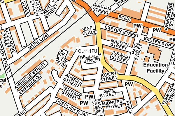 OL11 1PU map - OS OpenMap – Local (Ordnance Survey)