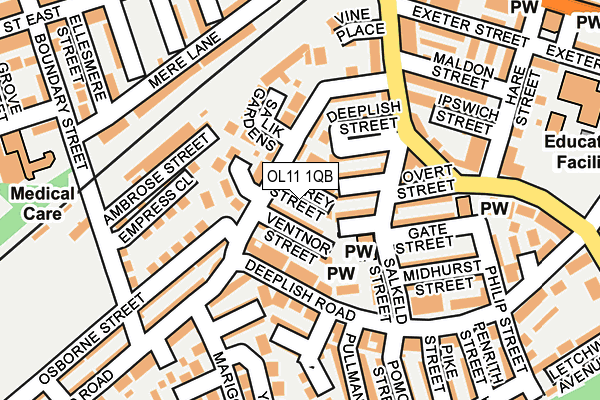 OL11 1QB map - OS OpenMap – Local (Ordnance Survey)