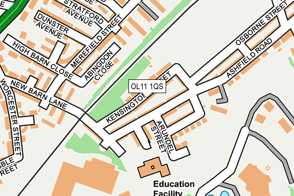 OL11 1QS map - OS OpenMap – Local (Ordnance Survey)