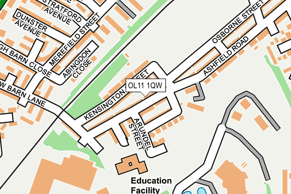 OL11 1QW map - OS OpenMap – Local (Ordnance Survey)