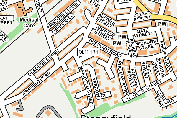 OL11 1RH map - OS OpenMap – Local (Ordnance Survey)