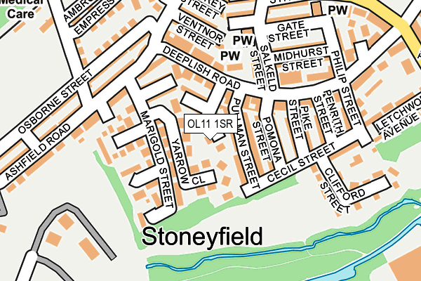 OL11 1SR map - OS OpenMap – Local (Ordnance Survey)