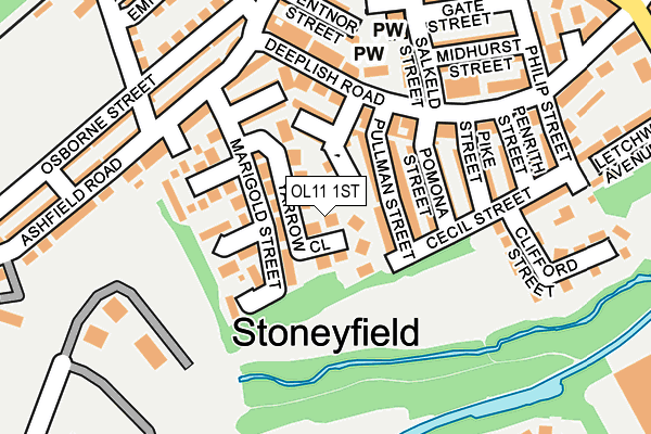 OL11 1ST map - OS OpenMap – Local (Ordnance Survey)