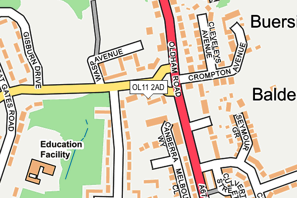 OL11 2AD map - OS OpenMap – Local (Ordnance Survey)