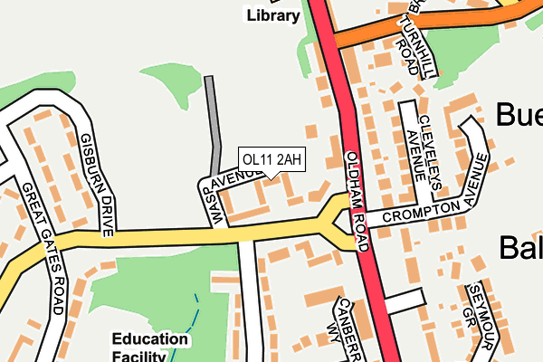 OL11 2AH map - OS OpenMap – Local (Ordnance Survey)