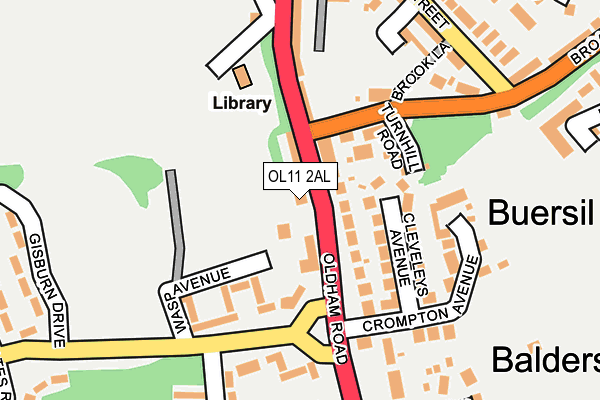 OL11 2AL map - OS OpenMap – Local (Ordnance Survey)