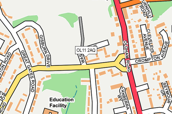 OL11 2AQ map - OS OpenMap – Local (Ordnance Survey)