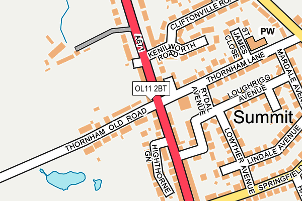 OL11 2BT map - OS OpenMap – Local (Ordnance Survey)