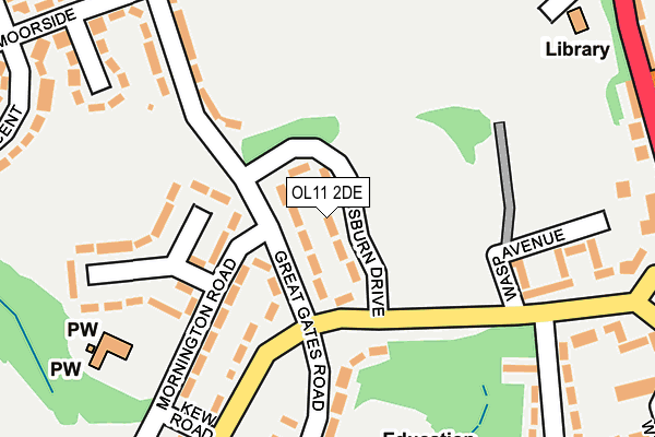 OL11 2DE map - OS OpenMap – Local (Ordnance Survey)