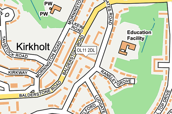 OL11 2DL map - OS OpenMap – Local (Ordnance Survey)