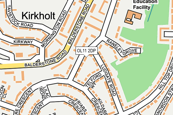 OL11 2DP map - OS OpenMap – Local (Ordnance Survey)