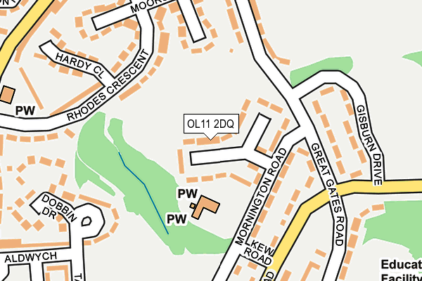 OL11 2DQ map - OS OpenMap – Local (Ordnance Survey)