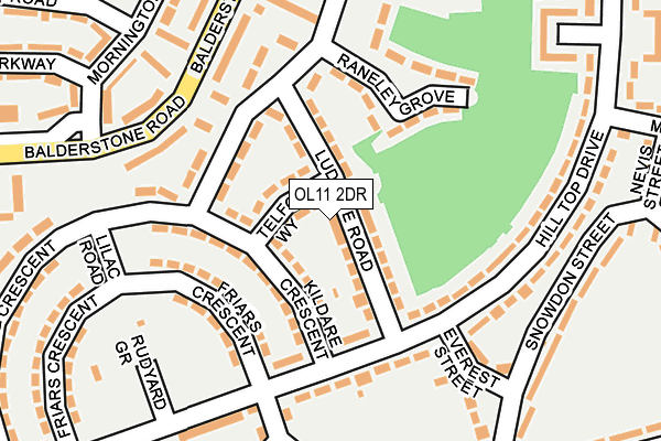 OL11 2DR map - OS OpenMap – Local (Ordnance Survey)