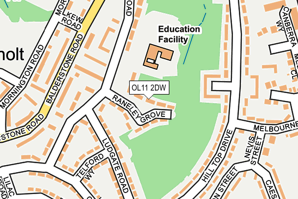 OL11 2DW map - OS OpenMap – Local (Ordnance Survey)
