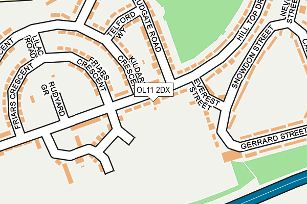 OL11 2DX map - OS OpenMap – Local (Ordnance Survey)