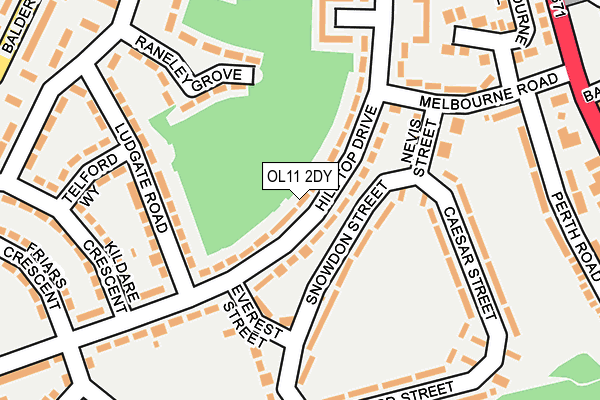 OL11 2DY map - OS OpenMap – Local (Ordnance Survey)
