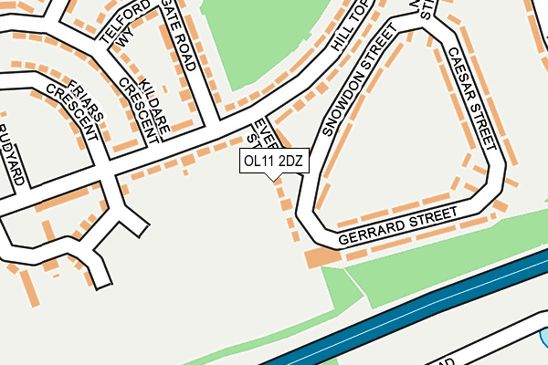 OL11 2DZ map - OS OpenMap – Local (Ordnance Survey)