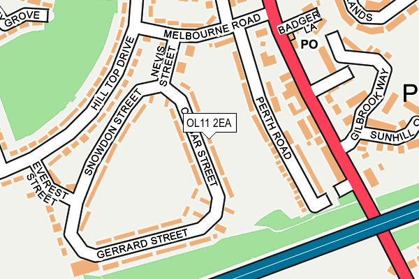 OL11 2EA map - OS OpenMap – Local (Ordnance Survey)