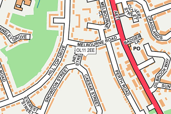 OL11 2EE map - OS OpenMap – Local (Ordnance Survey)