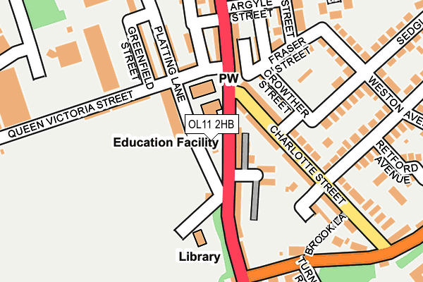 OL11 2HB map - OS OpenMap – Local (Ordnance Survey)