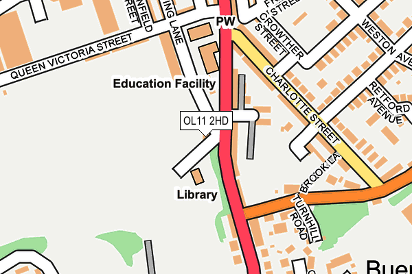 OL11 2HD map - OS OpenMap – Local (Ordnance Survey)