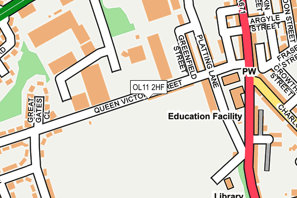 OL11 2HF map - OS OpenMap – Local (Ordnance Survey)