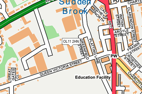 OL11 2HN map - OS OpenMap – Local (Ordnance Survey)