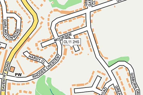 OL11 2HS map - OS OpenMap – Local (Ordnance Survey)