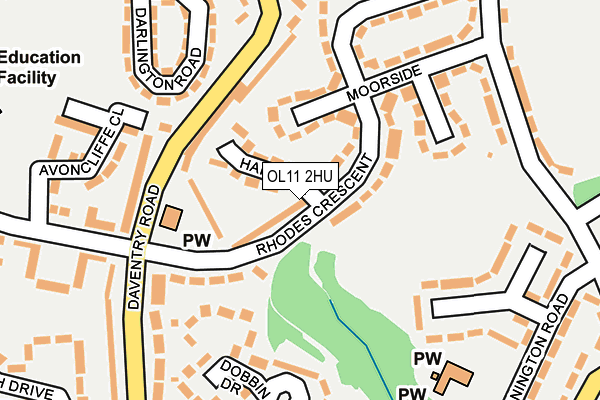 OL11 2HU map - OS OpenMap – Local (Ordnance Survey)