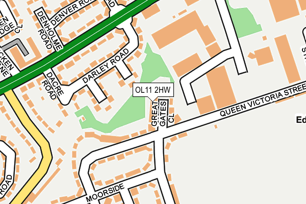 OL11 2HW map - OS OpenMap – Local (Ordnance Survey)