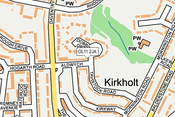 OL11 2JA map - OS OpenMap – Local (Ordnance Survey)