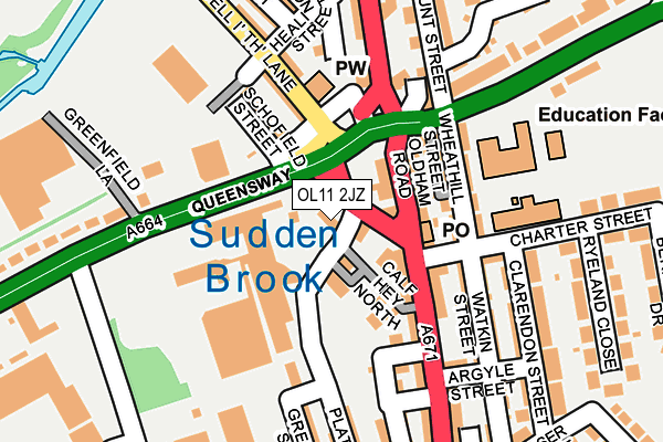 OL11 2JZ map - OS OpenMap – Local (Ordnance Survey)