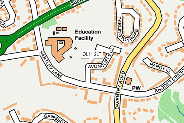 OL11 2LT map - OS OpenMap – Local (Ordnance Survey)