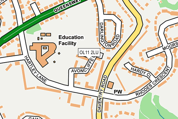 OL11 2LU map - OS OpenMap – Local (Ordnance Survey)