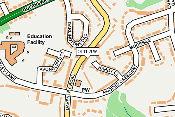 OL11 2LW map - OS OpenMap – Local (Ordnance Survey)