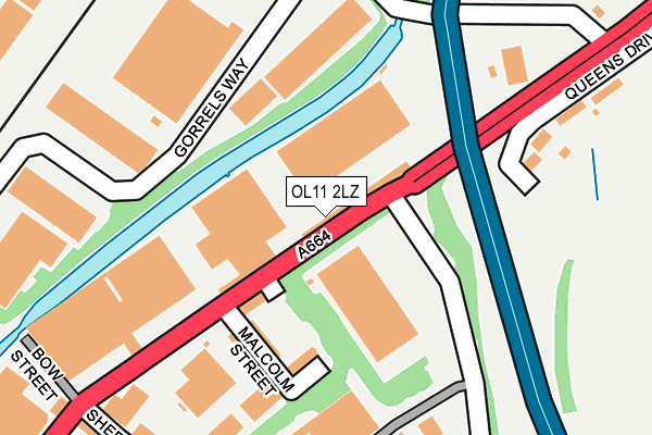 OL11 2LZ map - OS OpenMap – Local (Ordnance Survey)