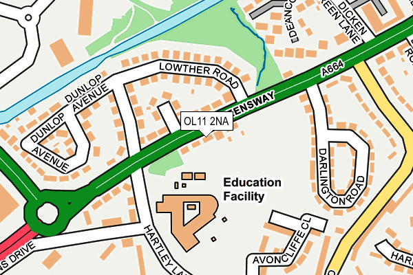 OL11 2NA map - OS OpenMap – Local (Ordnance Survey)